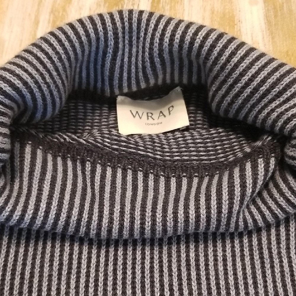 Wrap London Monochrome Striped Turtleneck